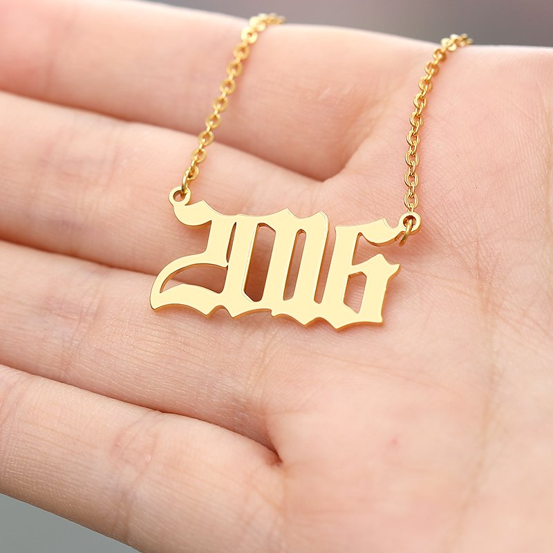 Stainless Steel Birth Year Necklaces For Women Men Gold Silver Color Chain Choker Male Female Pendant Necklace Fashion Jewelry Stainless Steel Birth Year Necklaces For Women Men Gold Silver Color Chain Choker Male Female Pendant Necklace Fashion Jewelry