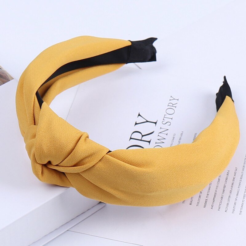 Solid Color Knot Headbands for Women Simple Fabric Girls Hairband Women Hair Accessories Wide Side Hair Band Solid Color Knot Headbands for Women Simple Fabric Girls Hairband Women Hair Accessories Wide Side Hair Band